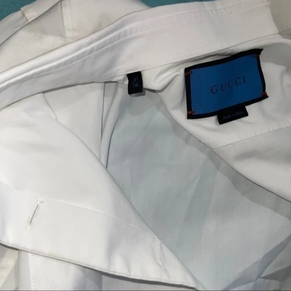 GUCCI Mens White Regular Fit Dress Shirt S 41/16